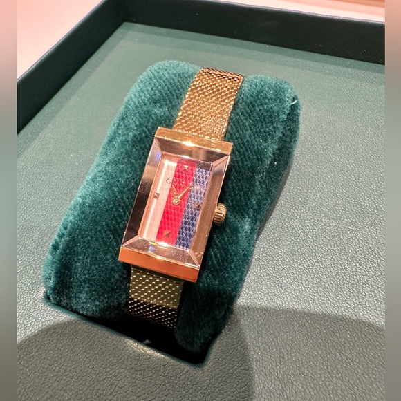 Gucci Gold Watch with Tricolor Dial - Picture 6 of 10